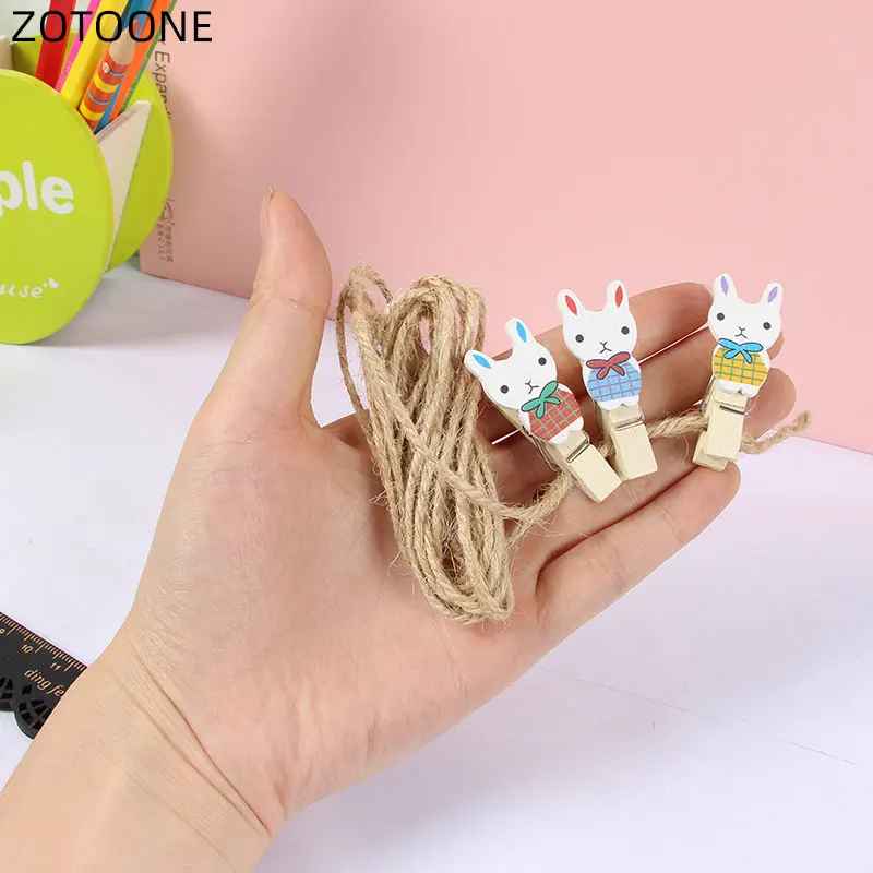 ZOTOONE Пасхальный кролик деревянные фото клипсы 10 шт./лот Сделай Сам мультфильм