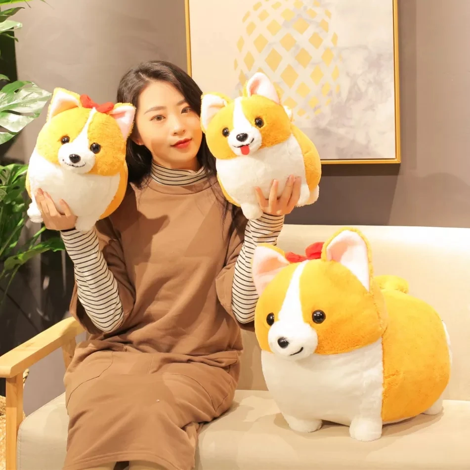 Cute Corgi Dog Plush Stuffed Animal Toys For Kids Soft Cartoon Pillow Children Lovers Birthday Present Decoracion Hogar Gift | Игрушки и