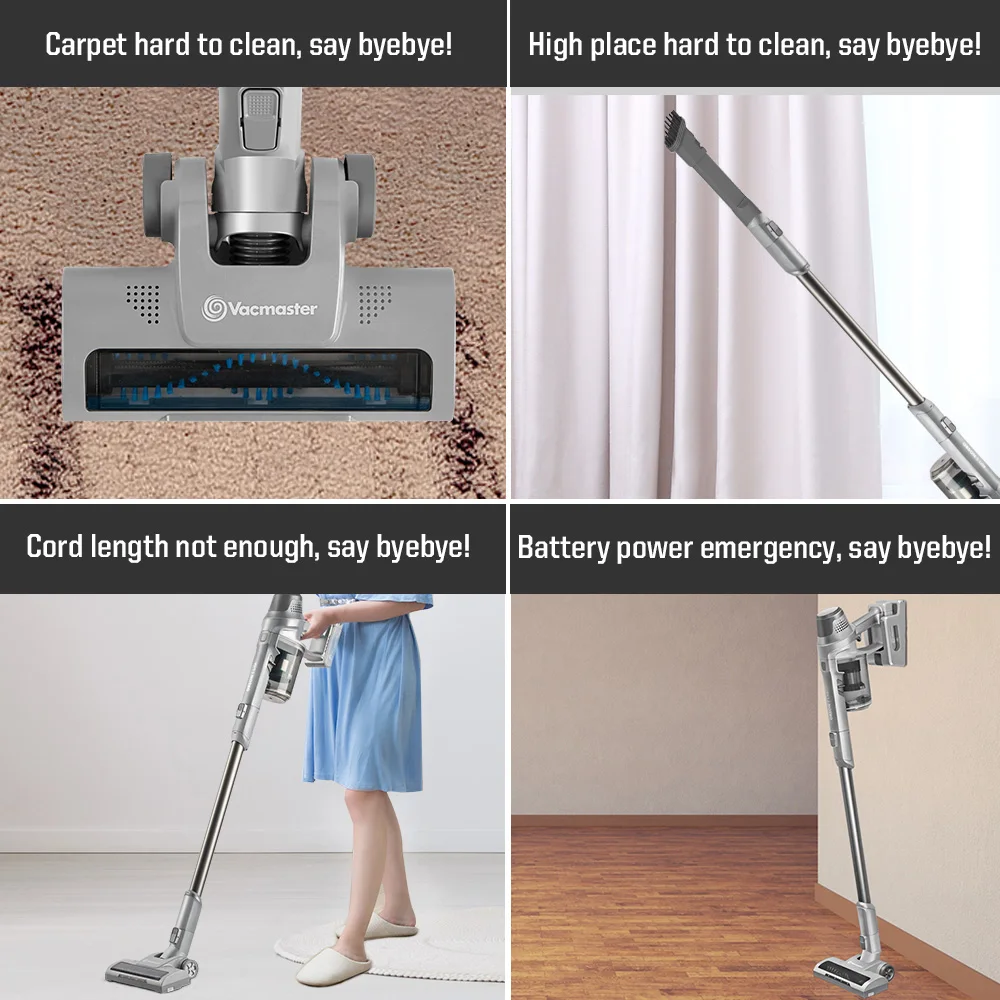 

Vacmaster Cordless Vacuum Cleaner, 21.6V, Lithium Ion Battery, 2 in 1, Handheld Vacuum Cleaner, 7000Pa, Lightweight