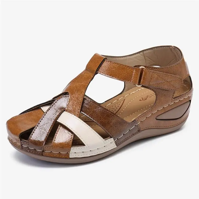

Shoes Round Toe Beige Heeled Sandals Clogs Wedge 2021 Summer Cross Large Size Espadrilles Platform Comfort Black Low Fashion Gla
