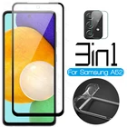 Прозрачный силиконовый чехол из ТПУ для Samsung Galaxy a52 a72 a32 a42 a12 a02 a02s 5G 4G камера закаленная стеклянная пленка Щит 3in1