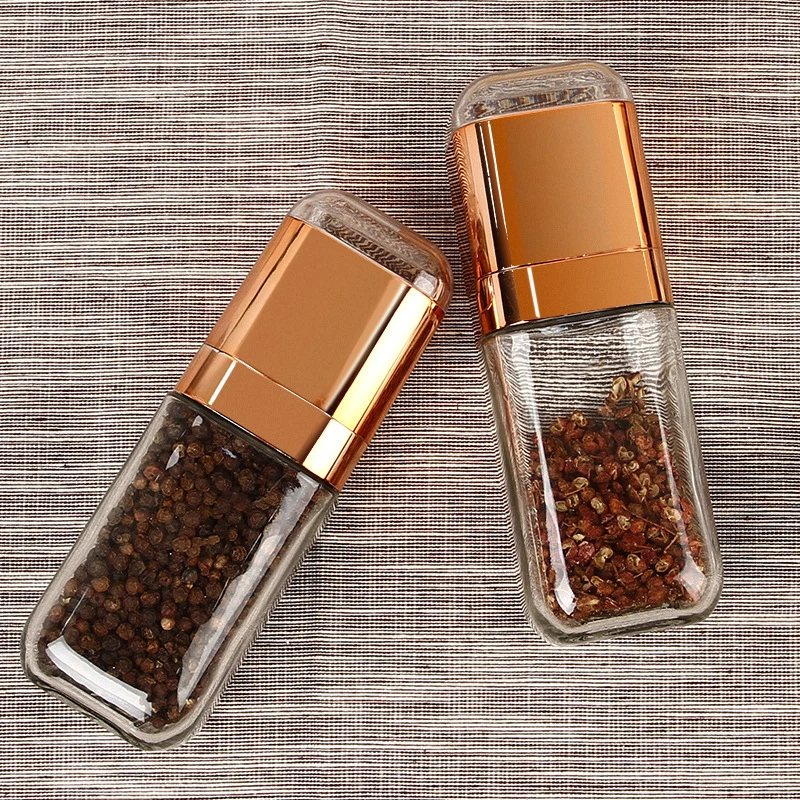 

Coarseness Salt Pepper Grinder Seasoning Mills with Cover Glass Bottle Adjustable Ceramic Burr Grinder Rotor Kitchen Accessories