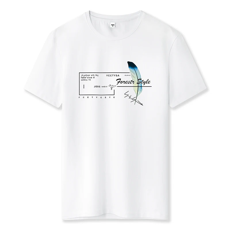 

2021 Brand New 100% Cotton Top Tees Male O-Neck Printed Casual Short Sleeve T-shirt Men Plus Size Luxury Tshirt Homme