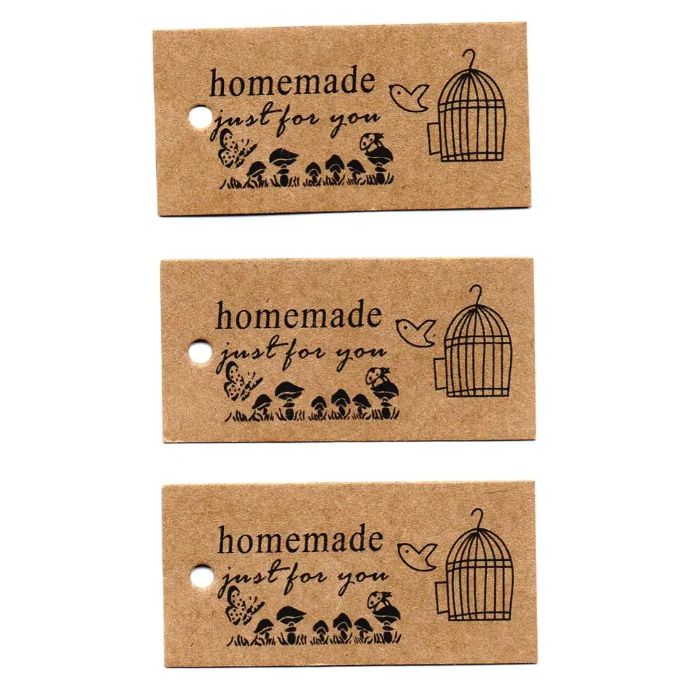 

ZERZEEMOOY wholesale DIY ZAKKA homemade Kraft paper tags bookmark mood message card butterfly cage 100pcs/lot57x28x0.3mm