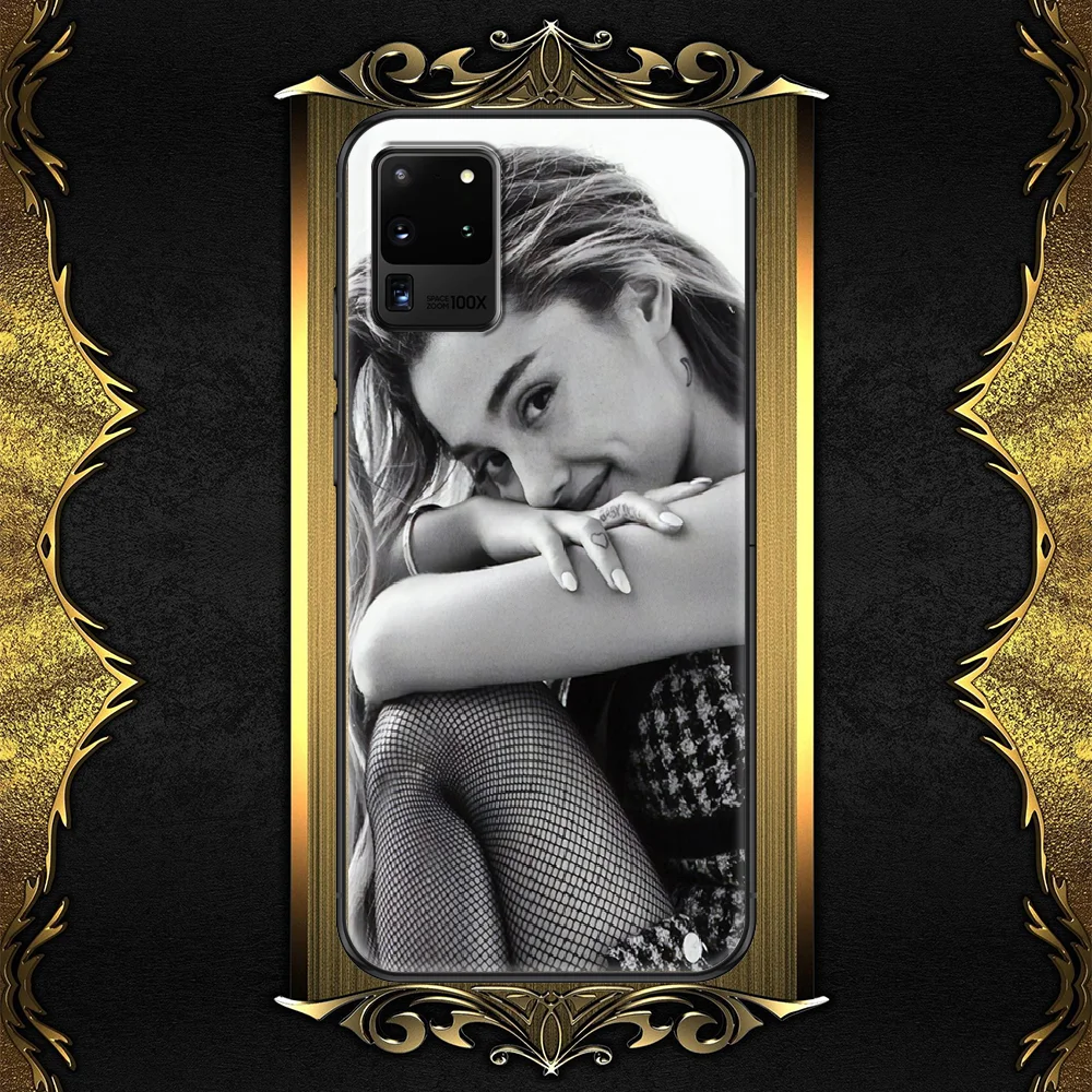 

Arianaes-compatible-Grandes Phone case For Samsung Galaxy Note 4 8 9 10 20 S8 S9 S10 S10E S20 Plus UITRA Ultra black luxury