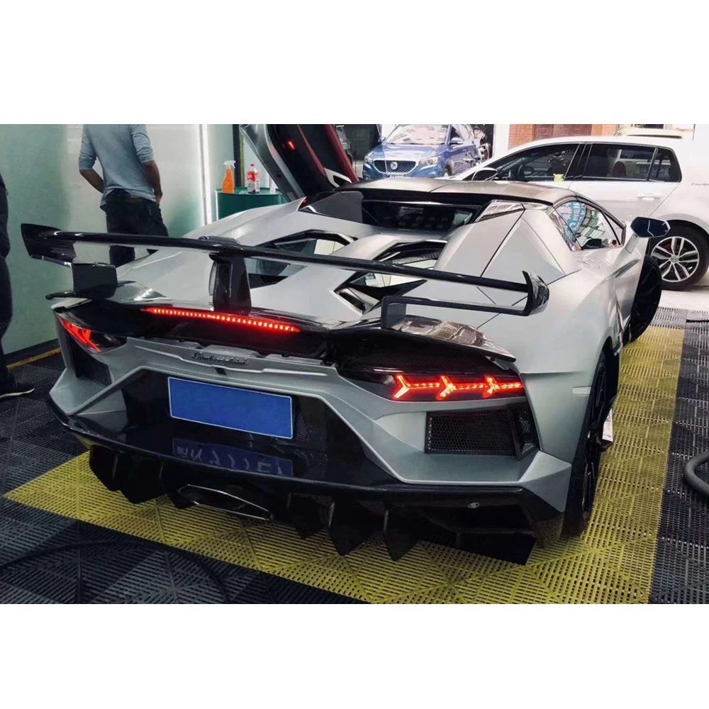 

carbon fiber rear wing spoiler For Lamborghini- Aventador LP700 retrofit SVJ style Independent installation rear wings tail