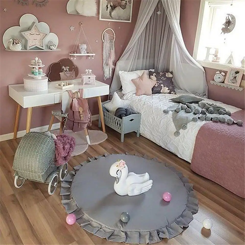 

Kuulee Round Lace Cotton Children Mat Baby Game Mat Crawling Mat comfortable