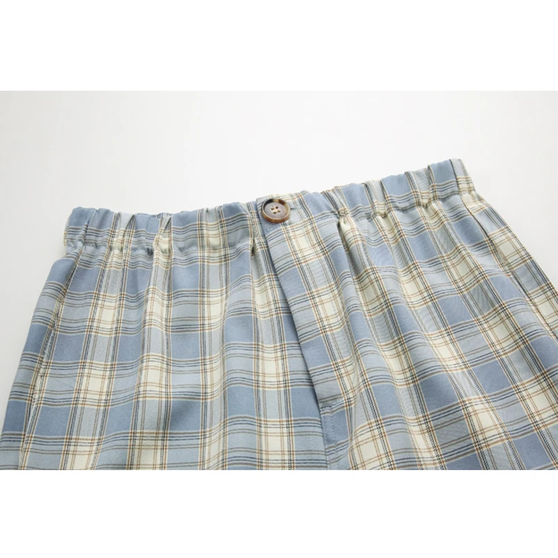 Для женщин мешковатые брюки клетчатые с широкими штанинами свободного покроя