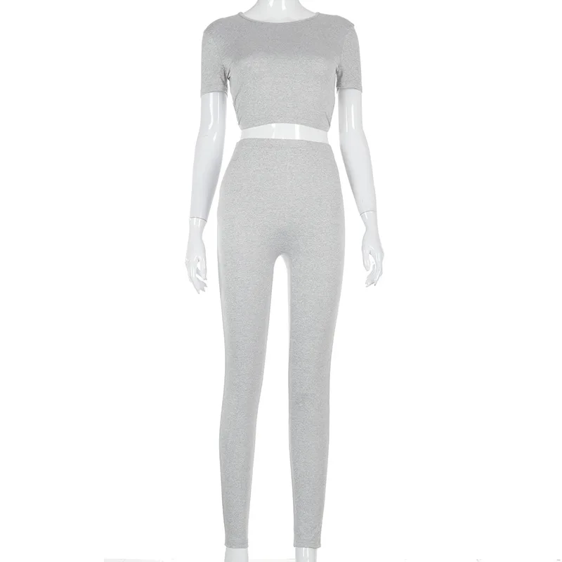 

Oluolin Women Sexy Two Piece Set Casual Sporty Tracksuit Long Sleeve O Neck Fitness Crop Top and Leggings Outfits Spring/Autumn