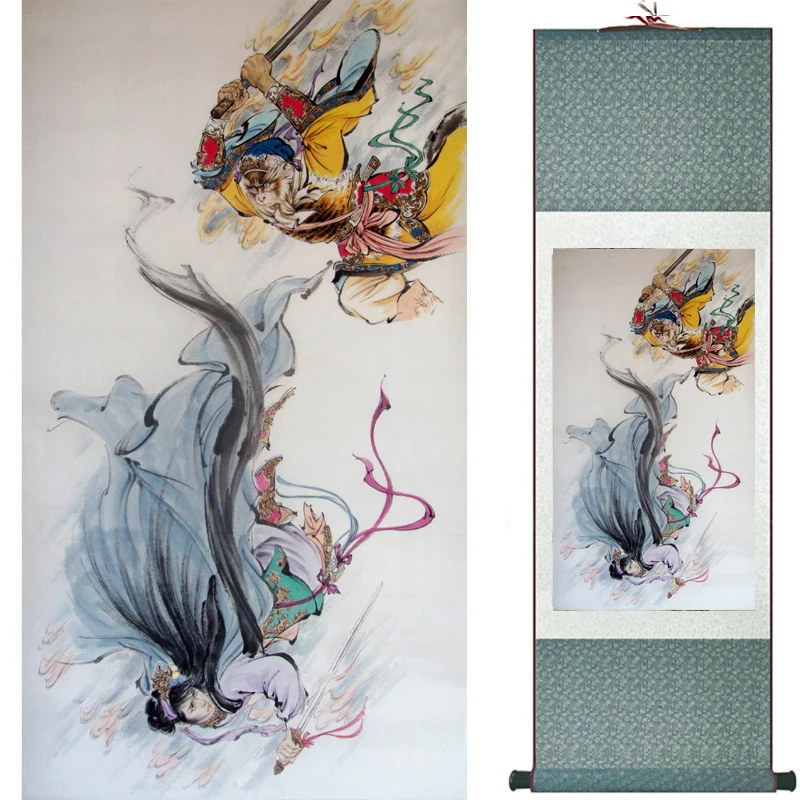 Король обезьян нанесенный хаос на небесах художественная живопись шелковый