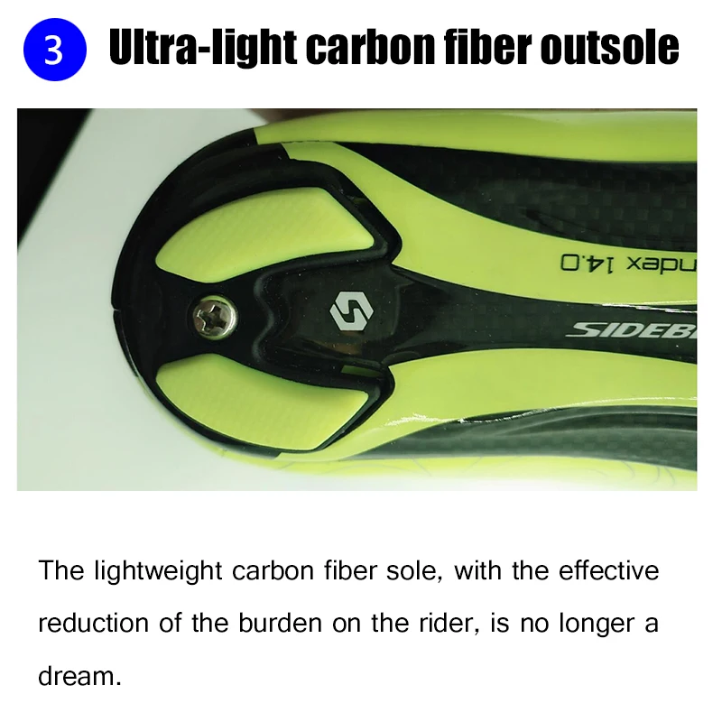 

SIDEBIKE Men Cycling Shoes Road Self-locking Breathable Carbon Fiber Sole Bicycle Riding Sneakers Outdoor Sapatilha Ciclismo