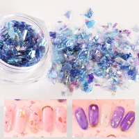 iridescent candy nail art unicorn crushed maylar mermaids flakes broken glass mirror flakes 3d decorations manicure