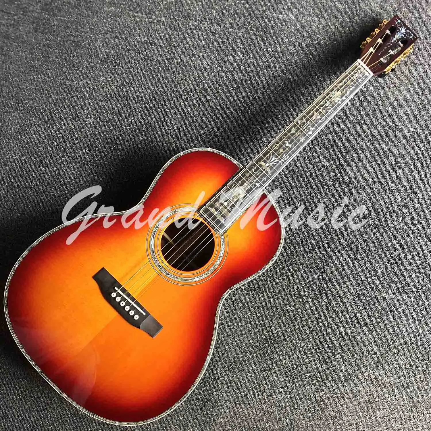 Изготовленный На Заказ Grand Guitar Solid Spruce Top Ebony гриф мост Акустическая гитара | Спорт