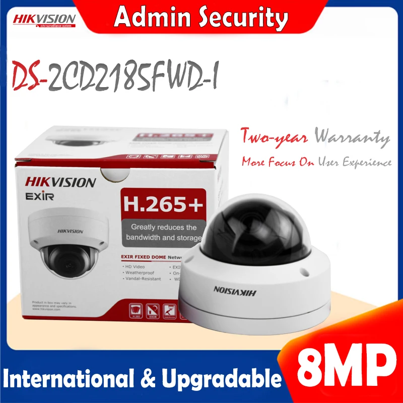 Hikvision DS 2CD2185FWD I английская версия IP 8 Мп купольная ИК камера POE HD мини Белый купол 4 K