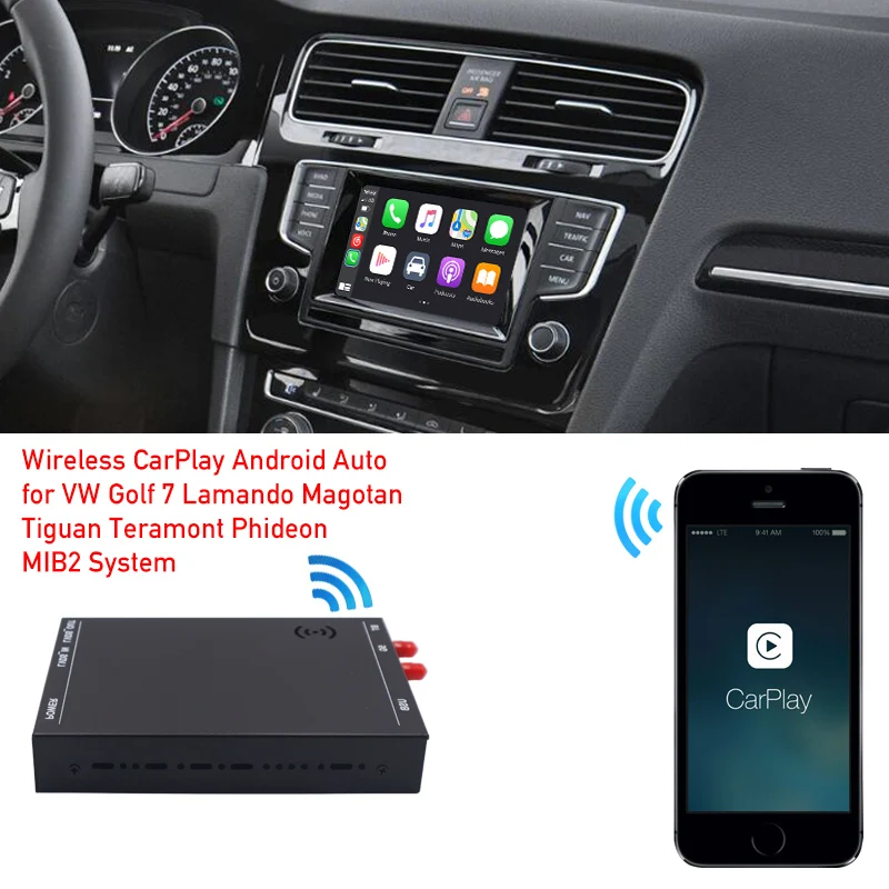 Беспроводная коробка Carplay VW Golf 7 Lamando Magotan Tiguan Teramont Phideon MIB2 Система Android