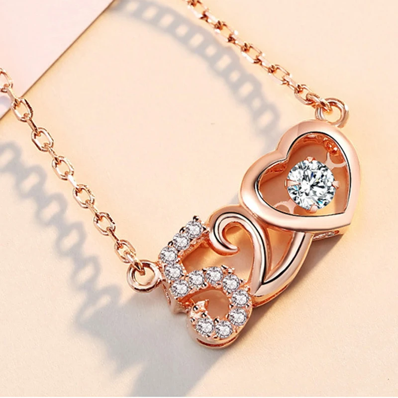 

2021 Necklace Ladies Necklace Gold Chain Silver Chain Ladies Holiday Gift, "520" Represents I Love You, Diamonds Can Turn.