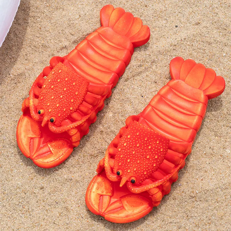 Funny Cray Fish Slipper Sandals For Men Summer Beach Slides Men's Lobster Sandals Outdoor Boys Girls Shower Shoes Big Size 45 46
