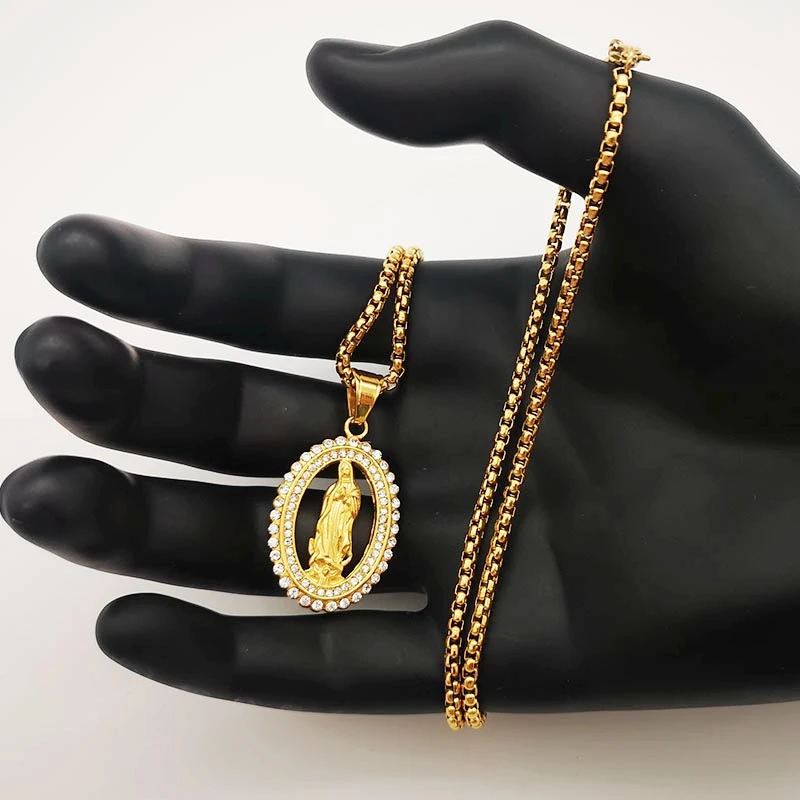 2021 ажурное ожерелье с подвеской Богородицы Амулет из нержавеющей стали