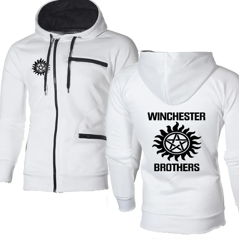 

Supernatural Hoodies Men Winchester Bros Sportswear Fleece Zipper Jacket Mens Hip Hop Harajuku Hooded Sweatshirt Harajuku Tra