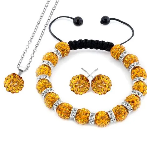 

Самая низкая цена 10 мм разноцветный набор ожерелье браслет серьги ювелирные изделия кристалл