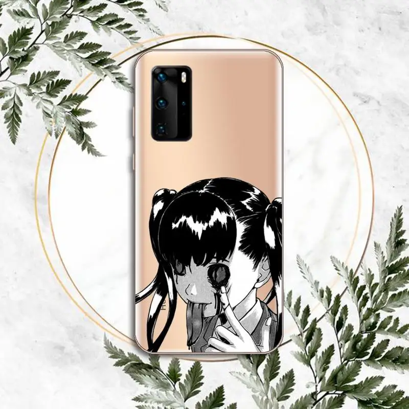 

Junji Ito Collection Tees Phone Case Transparent for Samsung A71 S9 10 20 HUAWEI p30 40 honor 10i 8x xiaomi note 8 Pro 10t 11