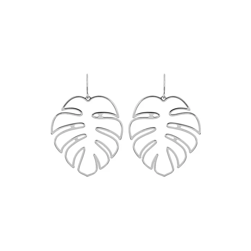 1 пара богемные полые висячие серьги с листьями монстеры женские массивные