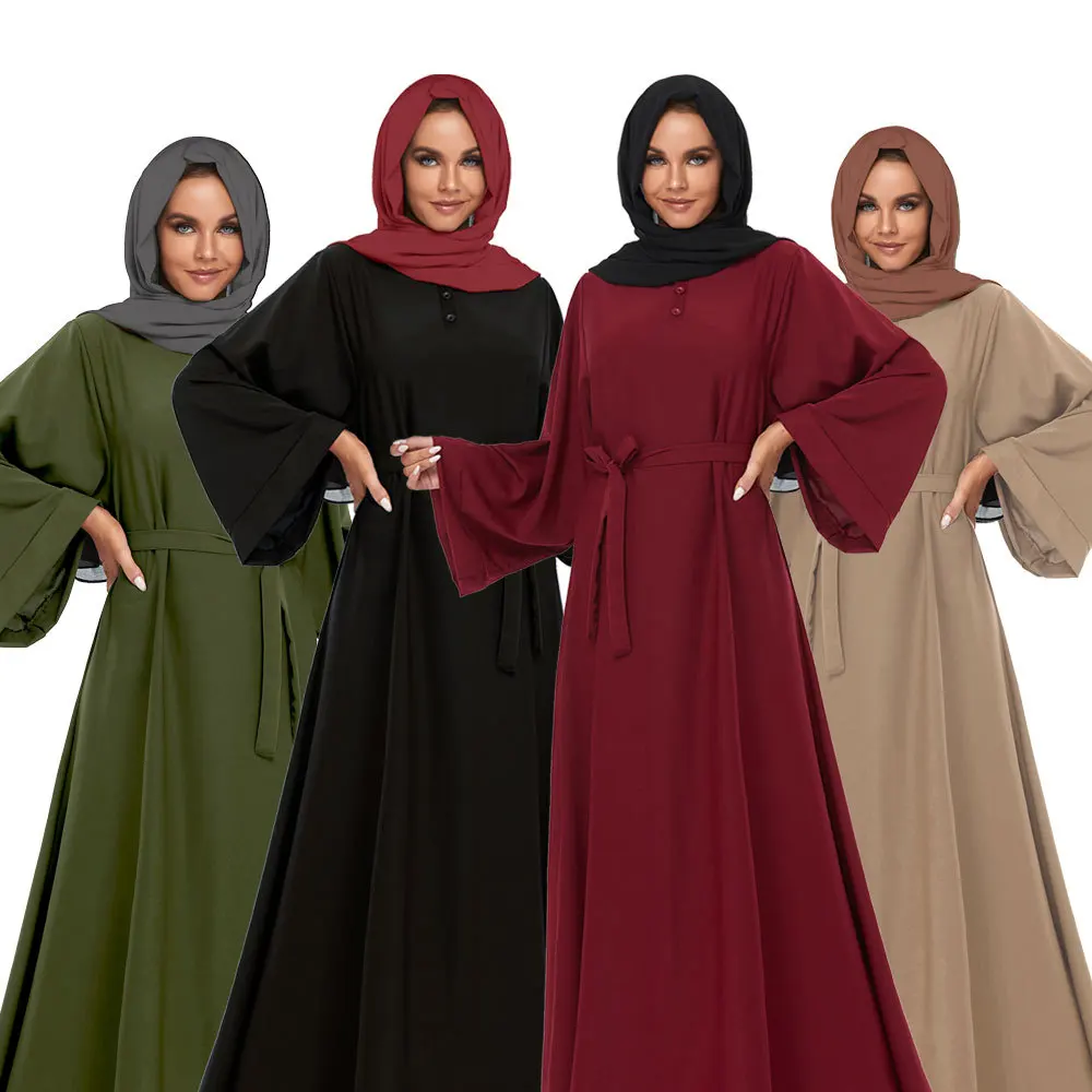 

Muslim plus Size Women's Dress Lace-up Skirt Clothes for Worship Service Djellaba Islamic