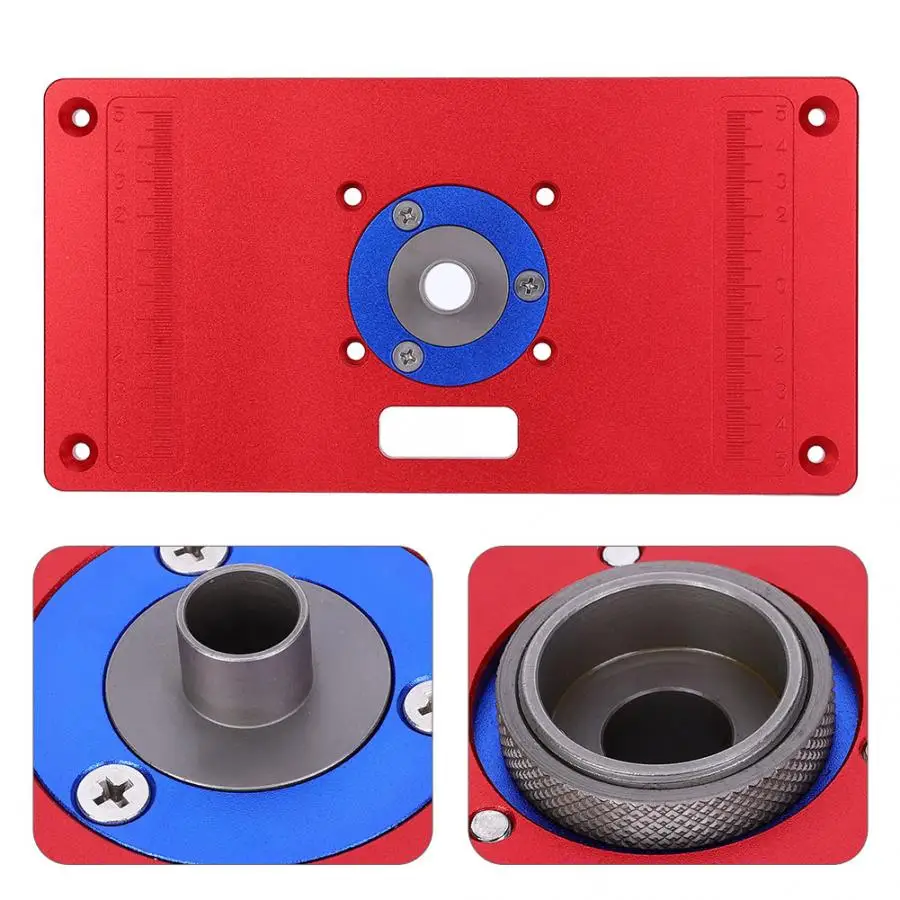 Trimming Machine Flip Board Red Aluminum Alloy Router Table Insert Plate Woodworking Tools | Инструменты