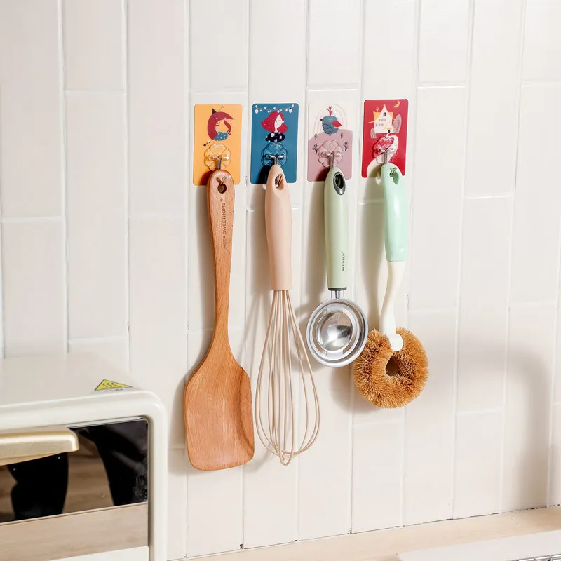 

4 PCS bathroom hook Towel Hook Door Hook Adhesive Wall Hooks Hat Racks Key Hanger Wall Organizer Home Decor Key hook The kitchen
