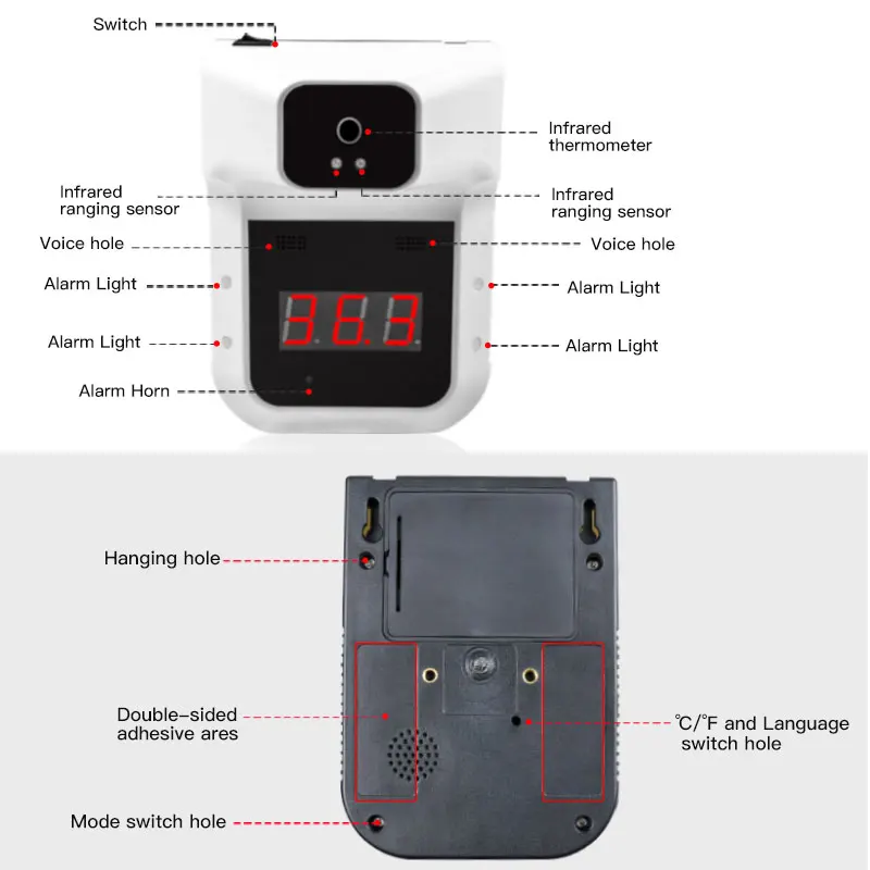 F3 Цифровой инфракрасный термометр для холодной зимы 14 языков Интеллектуальная