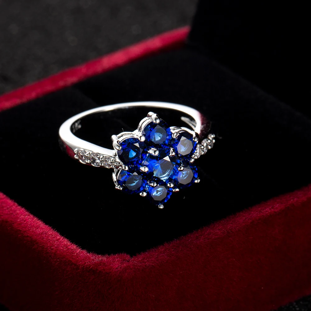 Роскошный Новый дизайн модели обручальное кольцо с цветком из циркония