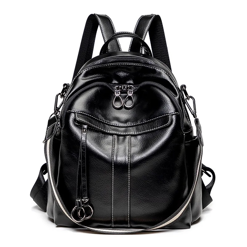 Black Atinfor бренд Anti Theft Винтаж для женщин маленький рюкзак из мягкой кожи кошелек повседневное сумка для дам - Цвет: Black