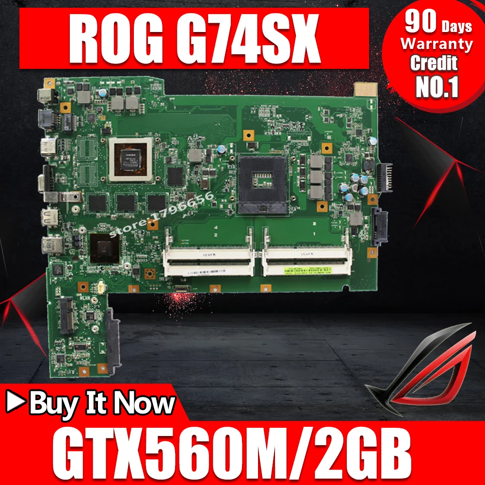 17 дюймов ноутбук G74SX материнская плата для ноутбука GTX560M видеокарта For Asus G74S Тест
