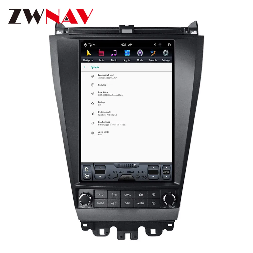 Вертикальный экран ZWNAV Tesla Android 9 0 PX6 4 Гб + 64 Встроенный DSP CARPLAY для Toyota Accord 2003 2017 GPS