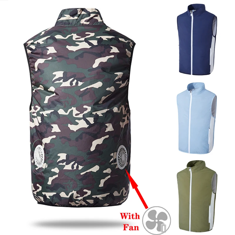 Лето Экспресс охлаждения с двумя вентилятор Пеший Туризм жилет для рыбалки езды