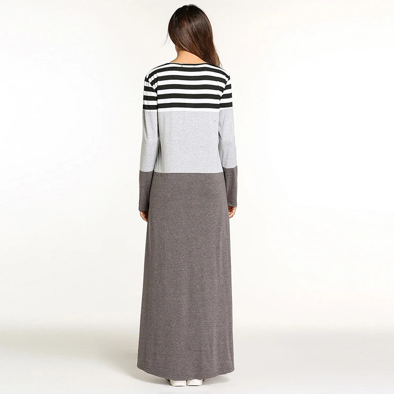 Женское мусульманское длинное платье в полоску на Ближнем Востоке Арабский