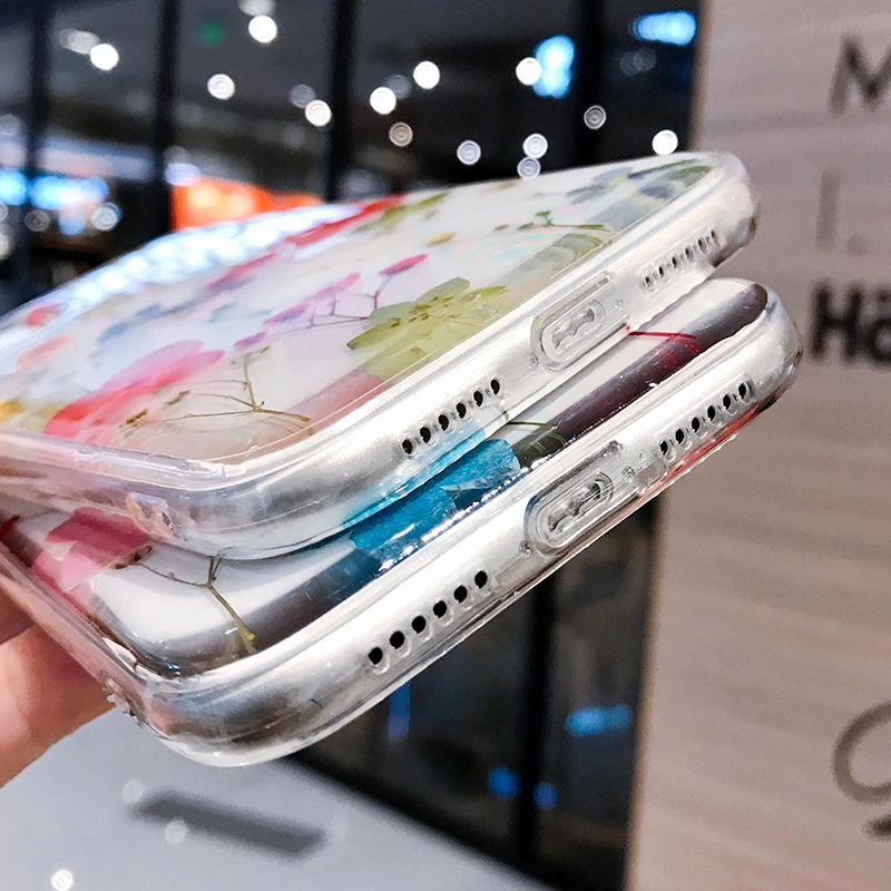 

Transparent Protective Case For iPhone 12 Mini 11 Pro Max Case Silicon Flower Shell For iPhone X XR XS MAX 7 8 Plus SE 2020 Etui