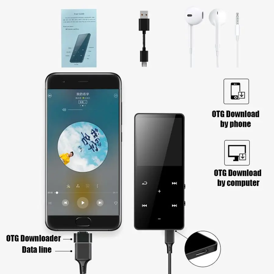 Mp3-плеер PINZHENG Bluetooth-динамик MP3 музыка сенсорная клавиша встроенная 8 ГБ 16 Hi-Fi