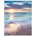 Пляжный Пейзаж DIY алмазная живопись волна живописная Алмазная вышивка прошивка восход солнца Пляжный Пейзаж мозаичная живопись