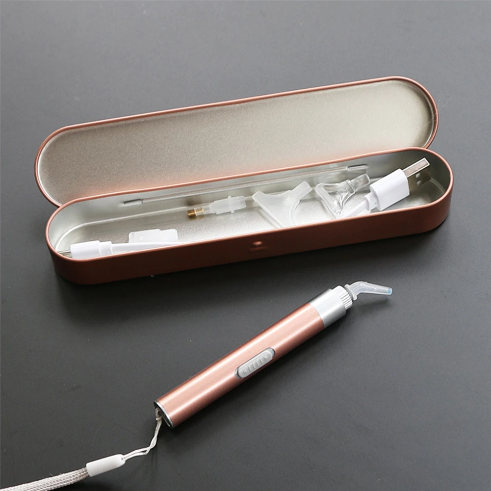 

USB Rechargeable Luminous DIY Embroidery Tweezer Dot Point Drill Pen Charm Diamond Painting Tool Kit 3 5D Diamond Drawing Pens