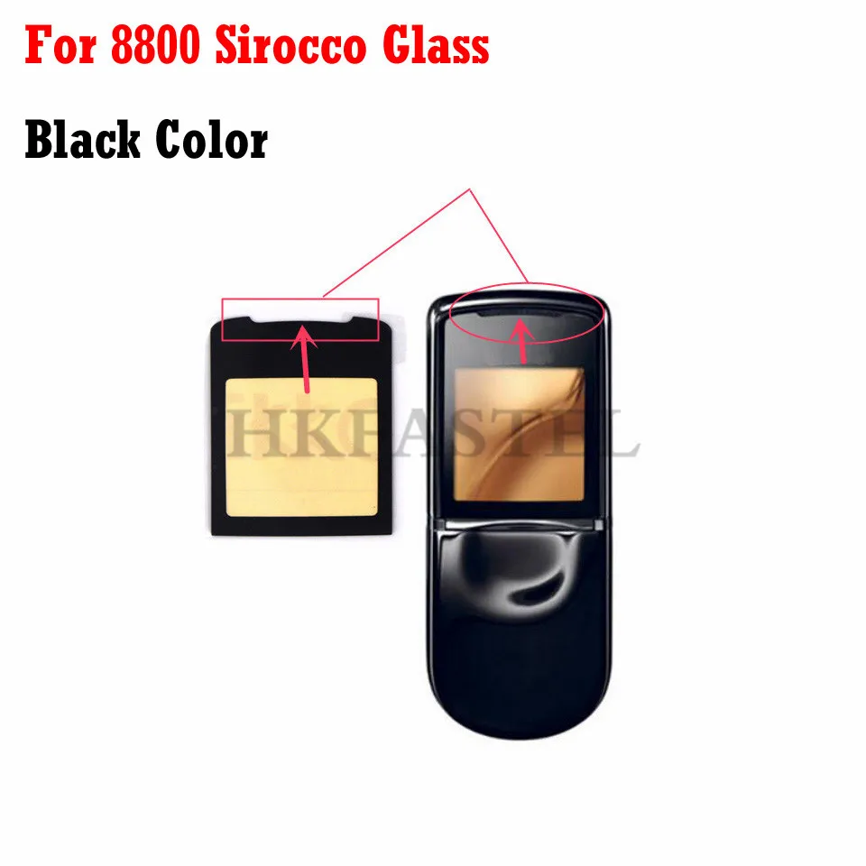 8800SE Black Color Hkfatel Высокое качество ЖК-зеркало для Nokia 8800/8800SE 8800 SE 8800 Sirocco зеркальный дисплей экран объектив защитное стекло+ клей - Цвет: 8800SE Black Color