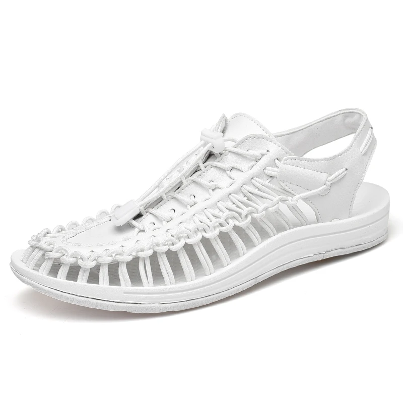 

Daily Fashion Mens Sandals 2021 Trend Big Size Handmade Weaving Design Breathable Hollow Out All-round Summer Men's Casual Shoes