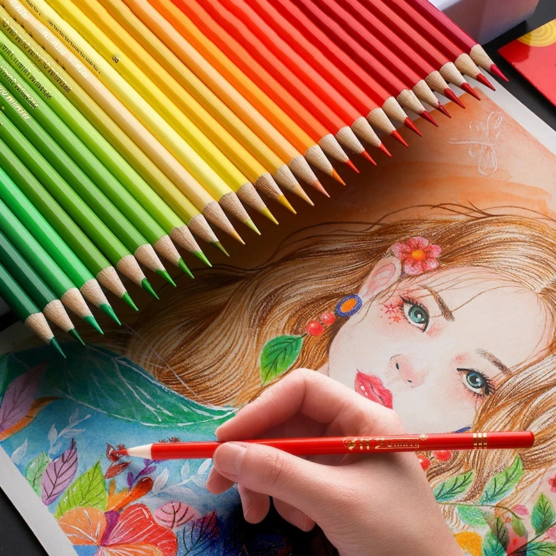 

Brutfuner 48/72/120/160/180 Professional Oil Color Pencil Soft Wood Colored Pencil Watercolor Drawing Pencil School Art Supplies