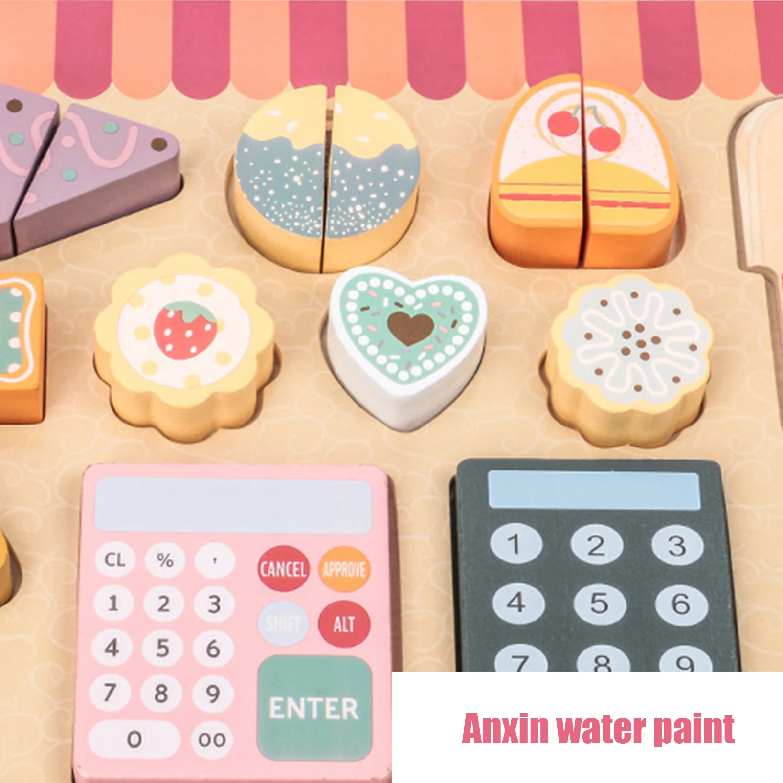 

Wooden Children's Simulation House Cake Kitchen Fruit Cutting Toys Cognitive Role Play Toys Kitchen Set Early enjoyable