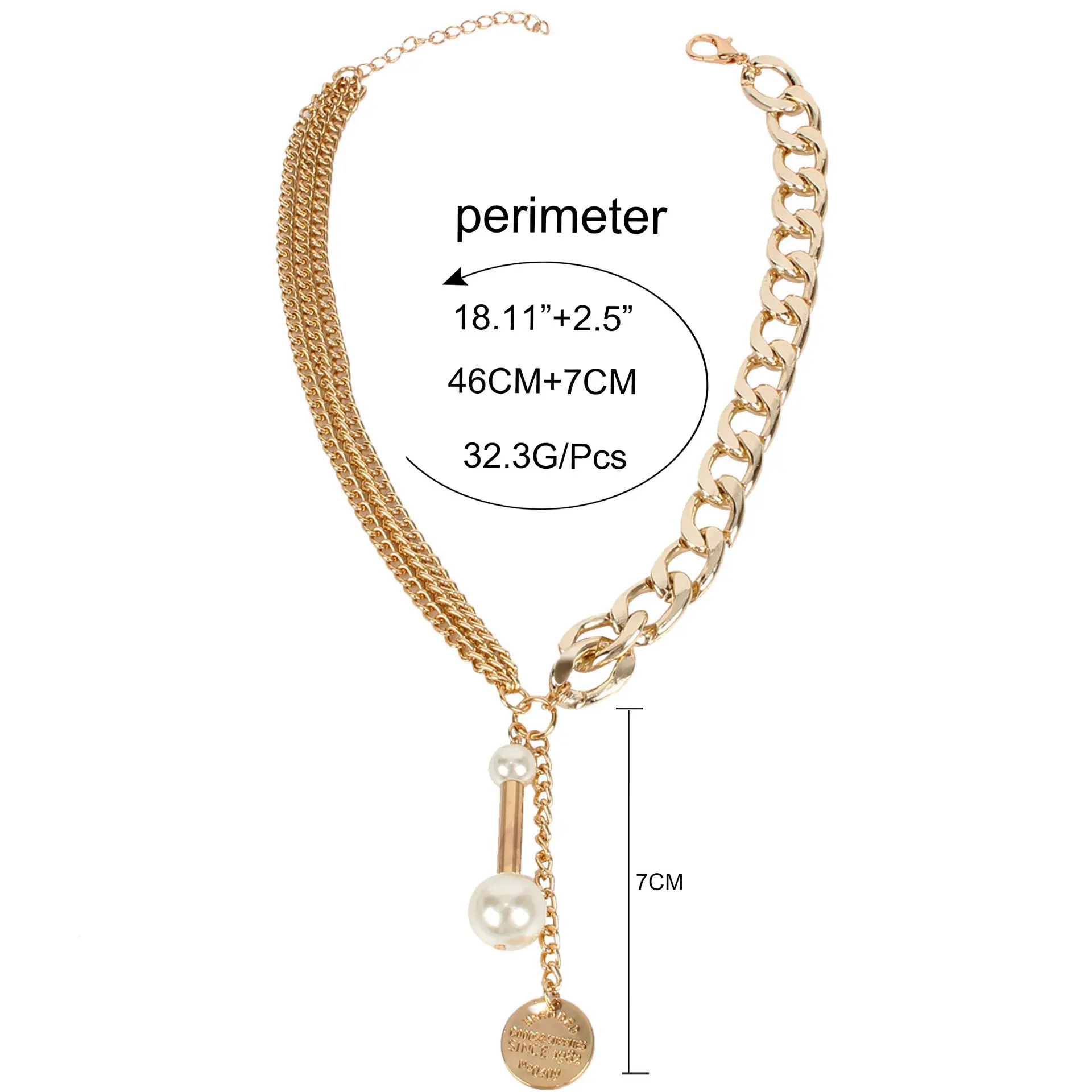 Ожерелье многослойное на тонкой цепочке модные аксессуары в уличном стиле