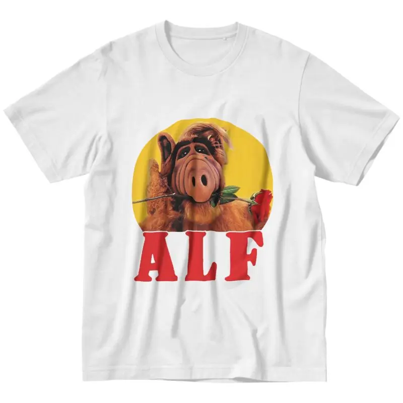 

Забавная футболка Alf для мужчин, хлопковая футболка, графические футболки с коротким рукавом, футболка Гордона шумвея, приталенная уличная ...