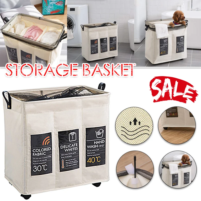 

Foldable Dirty Laundry Basket with Caster Wheels Portable Clothes Organizer Storage Basket High Capacity Laundry Bags