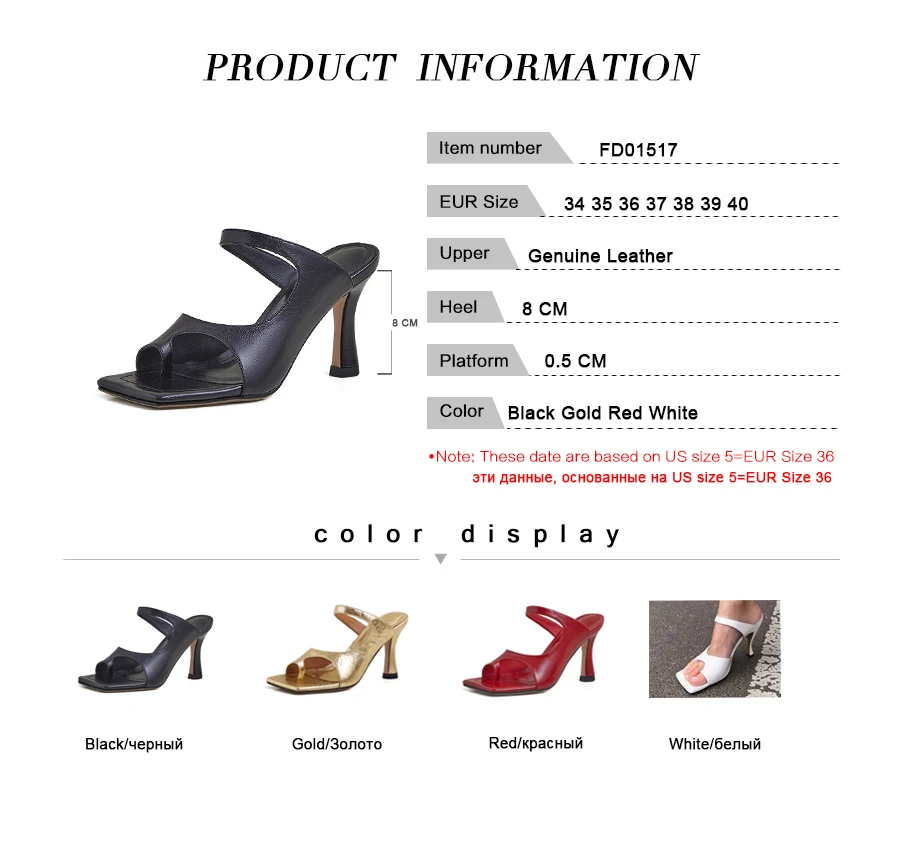 

Rizabina Real Leather Women Sandals Flip Flops Slippers High Heel Summer Shoes Woman Fashion Party Lady Sexy Footwear Size 34-40