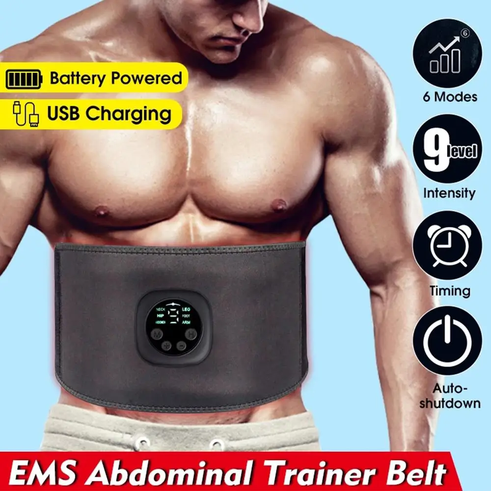 

Smart EMS Waistband Massage Belt Fat Burning Muscle Stimulation 9 Stalls Adjustable Abdominal Trainer Abs Stimulator
