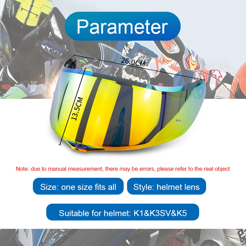 

Motorcycle Motor Safety Helmet Visor Lens with anti-fog Pin Lock for K1 K3SV K5 Full Face Helmet Goggles Lens Visor